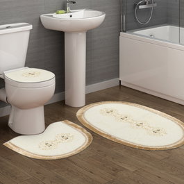 Mijölnir Juego de alfombras de baño Klozet Tkm.000187 Crema